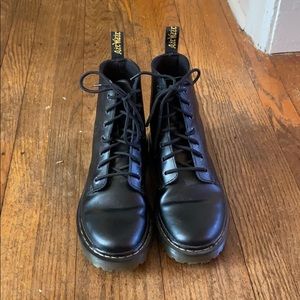 Doc Martin’s black lace up boots size 8